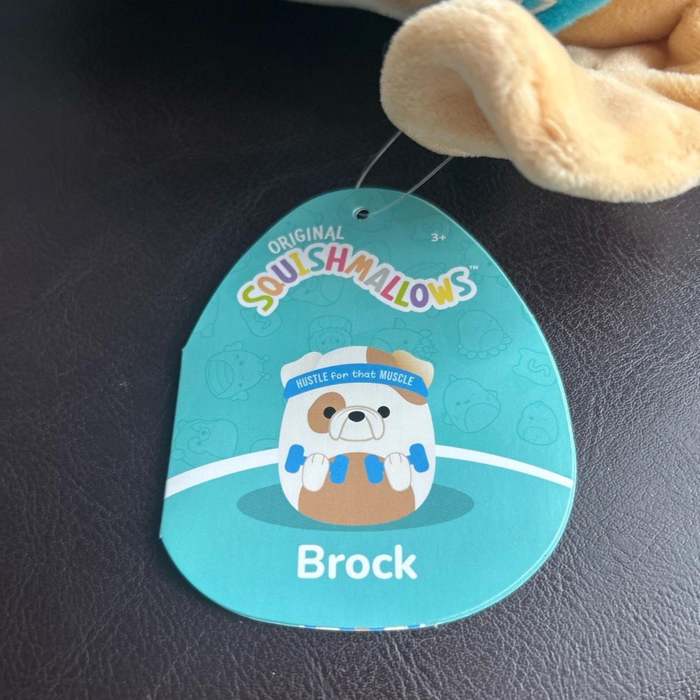 Squishmallows Cute Workout Dog Plush Toy - Brock 8” “Hustle for that Muscle” - Picture 3 of 3